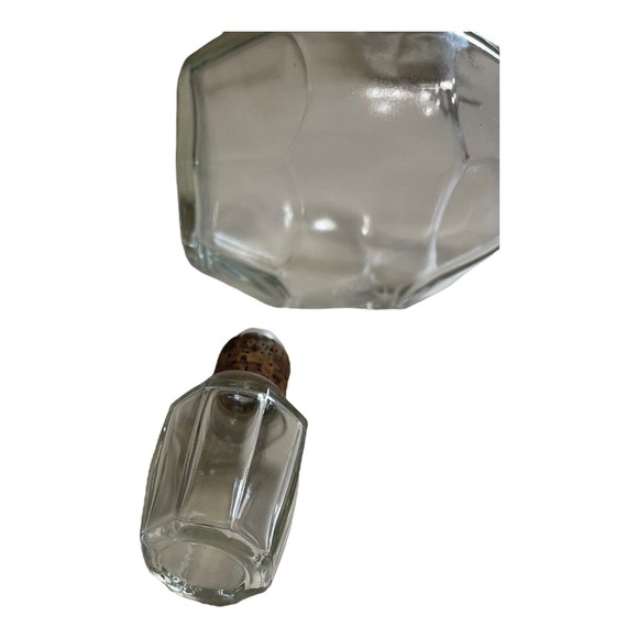 Vintage MCM Clear Glass Liquor Alcohol Decanter Bottle with Cork Topper - Picture 3 of 6